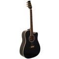 Black Acoustic Dreadnought Cutaway Guitar with Spruce Top U8225