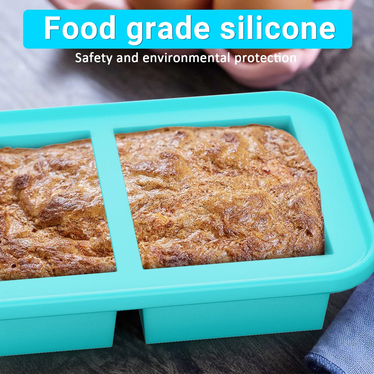 Blue 2 Pack Silicone Freezing Tray with Lid I736627