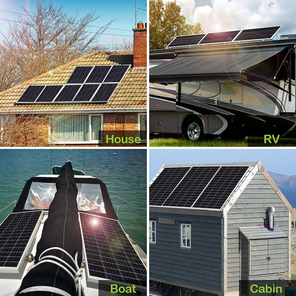 200 Watt 12 Volt Monocrystalline Solar Panel 2 Pack V953