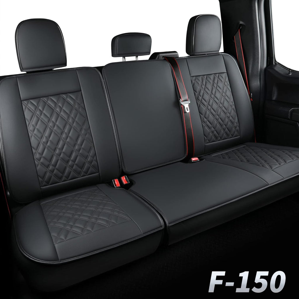 Black Faux Leather Seat Covers Full Set B831330