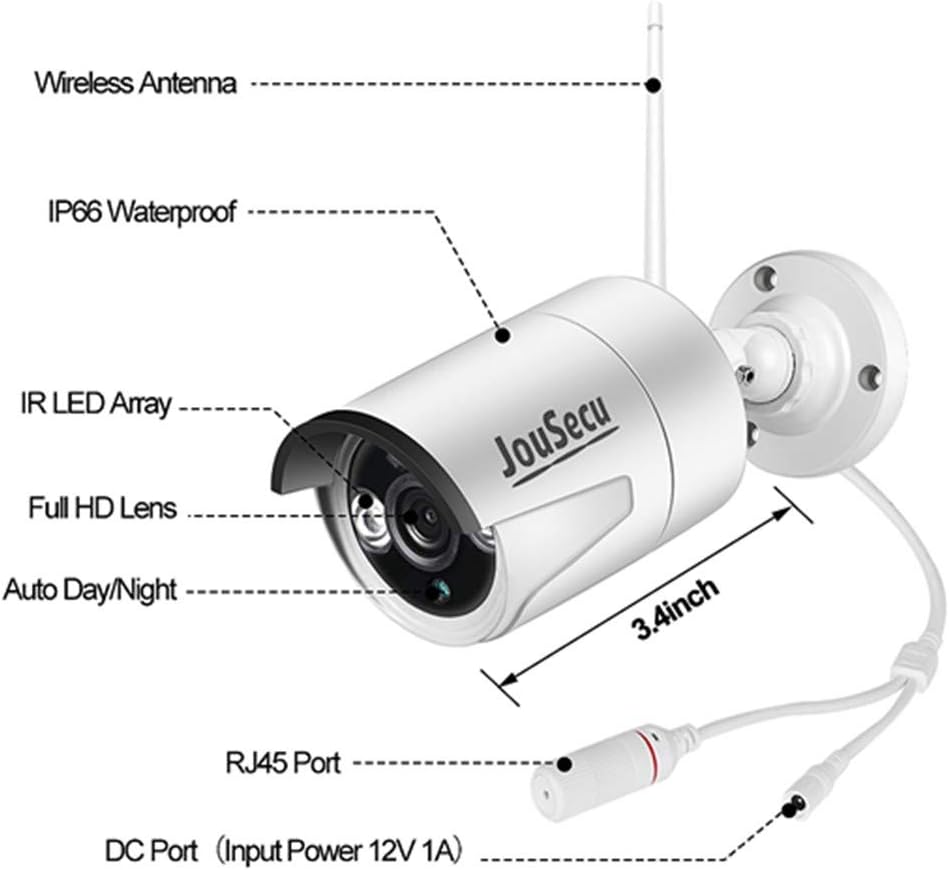 8CH 4Pcs 1080P Night Vision Security Camera System with 1TB Hard Drive G19284