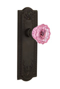 Oil-Rubbed Bronze Crystal Pink Glass Door Knob T93893