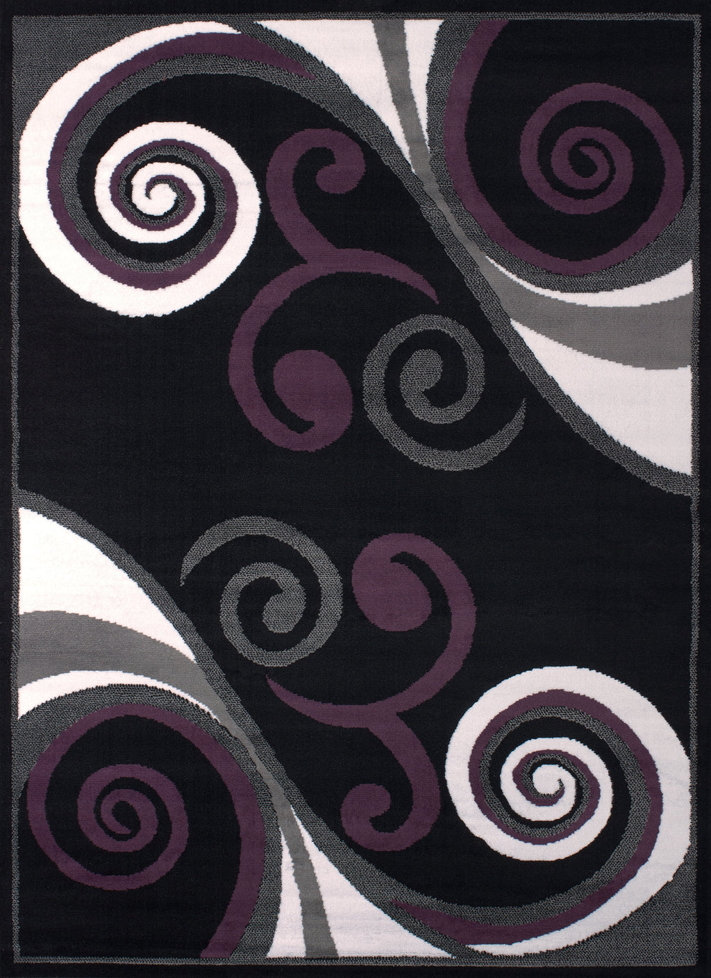 Geometric Pattern Black Area Rug R226065