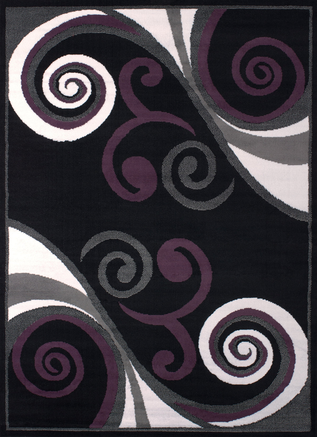 Geometric Pattern Black Area Rug R226065