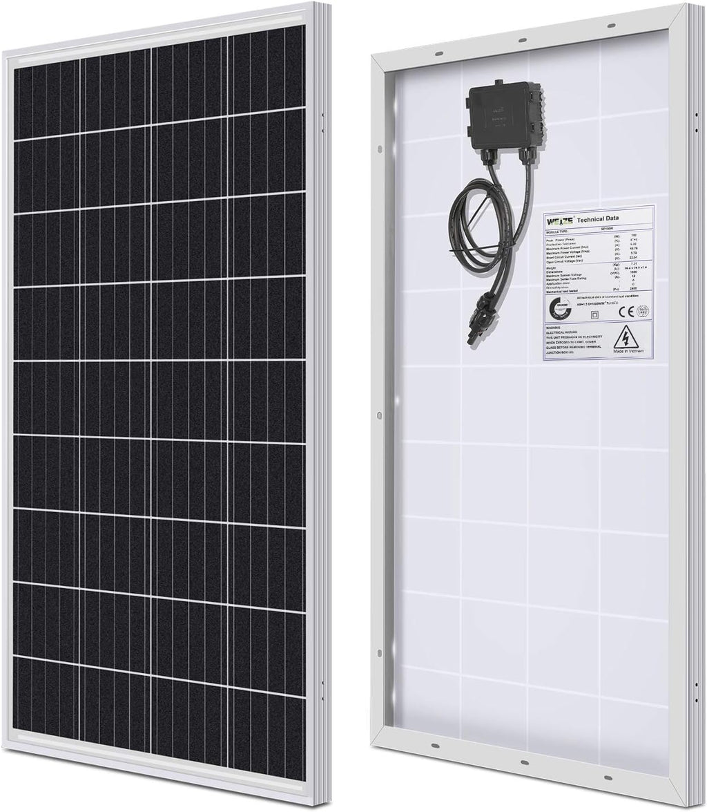 200 Watt 12 Volt Monocrystalline Solar Panel 2 Pack V953