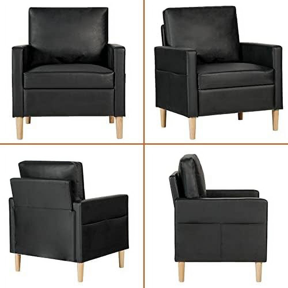 Black Faux Leather Accent Arm Chair B985