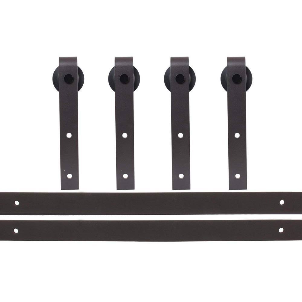 Antique Bronze Sliding Barn Style Door Hardware Track (2-Set) N402
