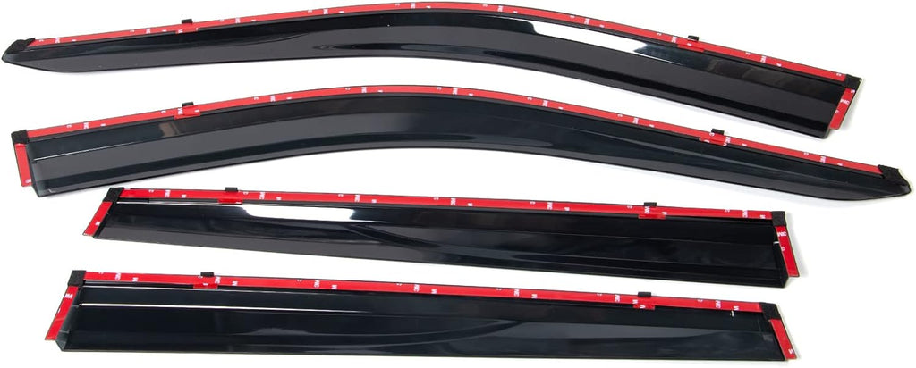 Window Visor Rain Guard Shade 4PC Injection Polycarbonate with Chrome Trim Z88275