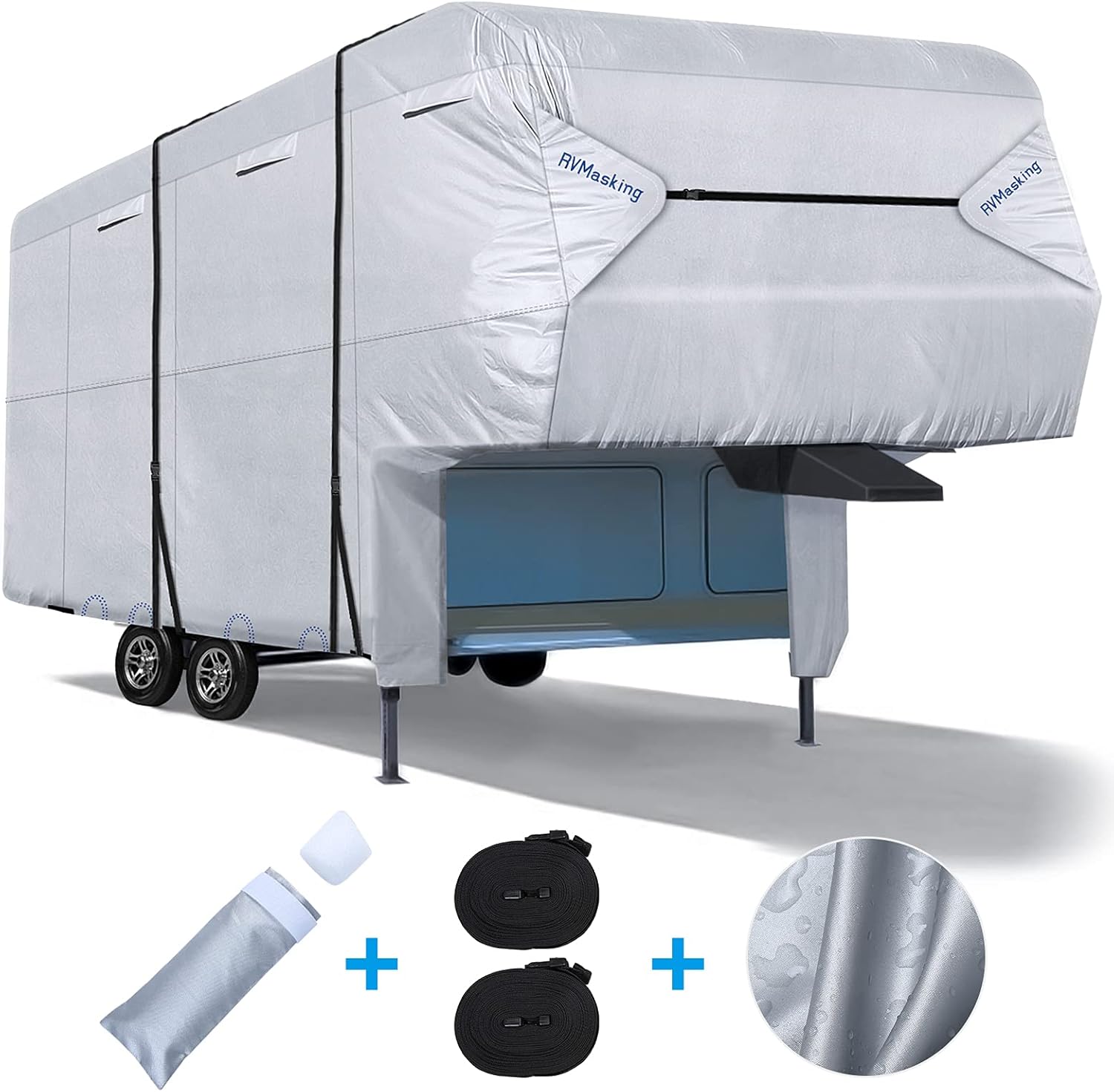 Ripstop Waterproof 5th Wheel Camper Cover with Adhesive Repair Patch E513