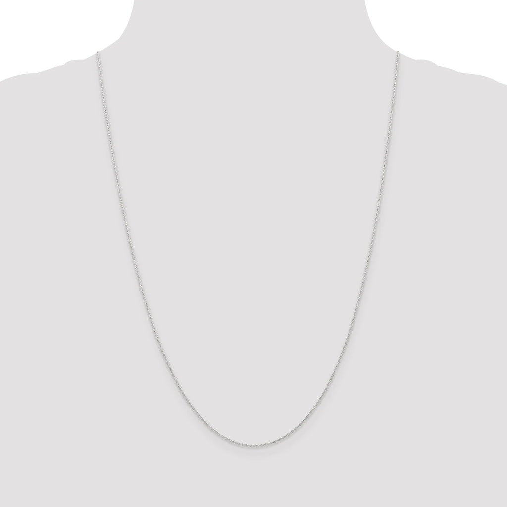 14K White Gold Cable Chain Necklace 24 Inches O710