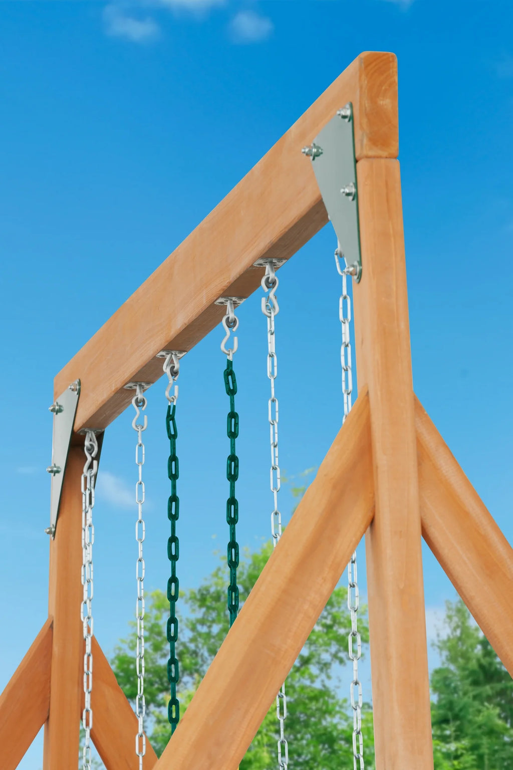 Cedar Swingset with Belt Swings and Trapeze Bar Z273