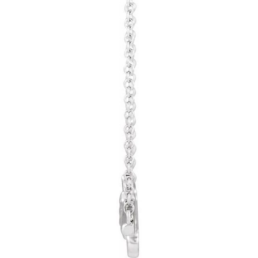 Sterling Silver Floral-Inspired Bar Necklace B788011