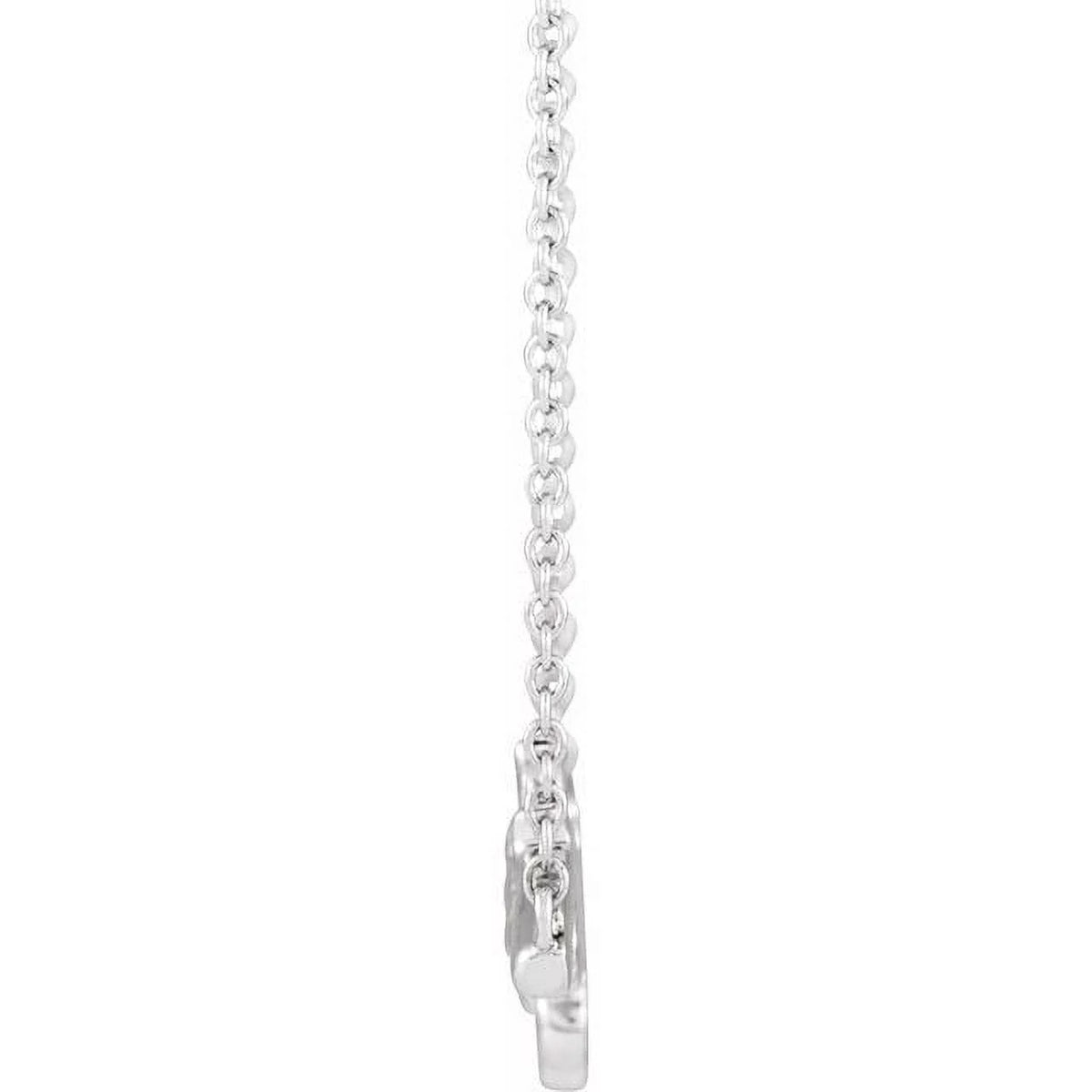 Sterling Silver Floral-Inspired Bar Necklace B788011
