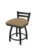18 inch Low Back Swivel Vanity Stool with Black Wrinkle Finish and Canter Sand Seat X2384