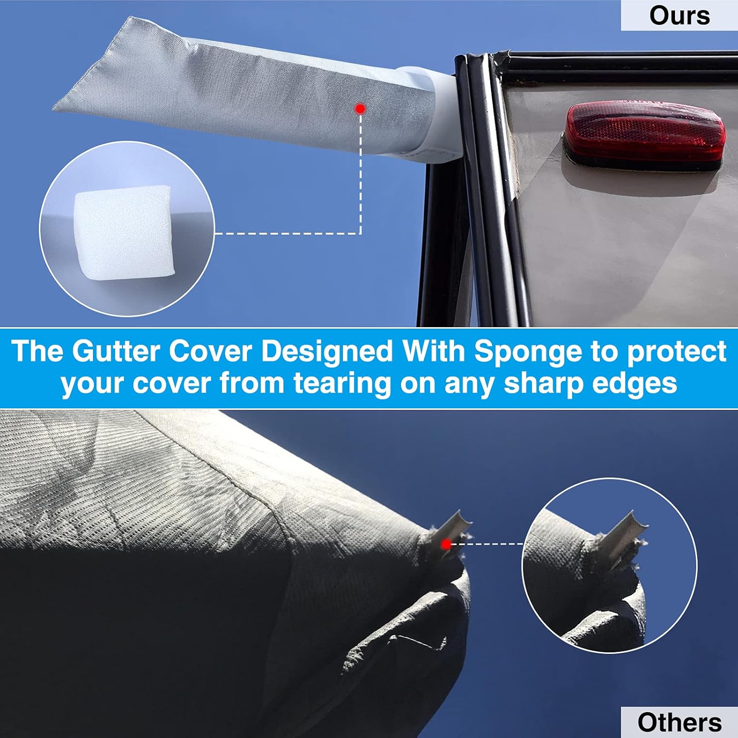 Ripstop Waterproof 5th Wheel Camper Cover with Adhesive Repair Patch E513