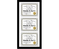 Black Triple Diploma Frame with 3 Opening White Mat Z11225