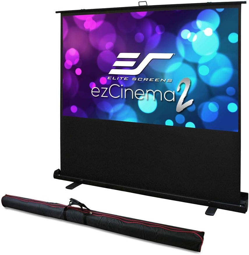 84-inch 16:9 Manual Floor Pull Up Projector Screen with Carrying Bag A3300