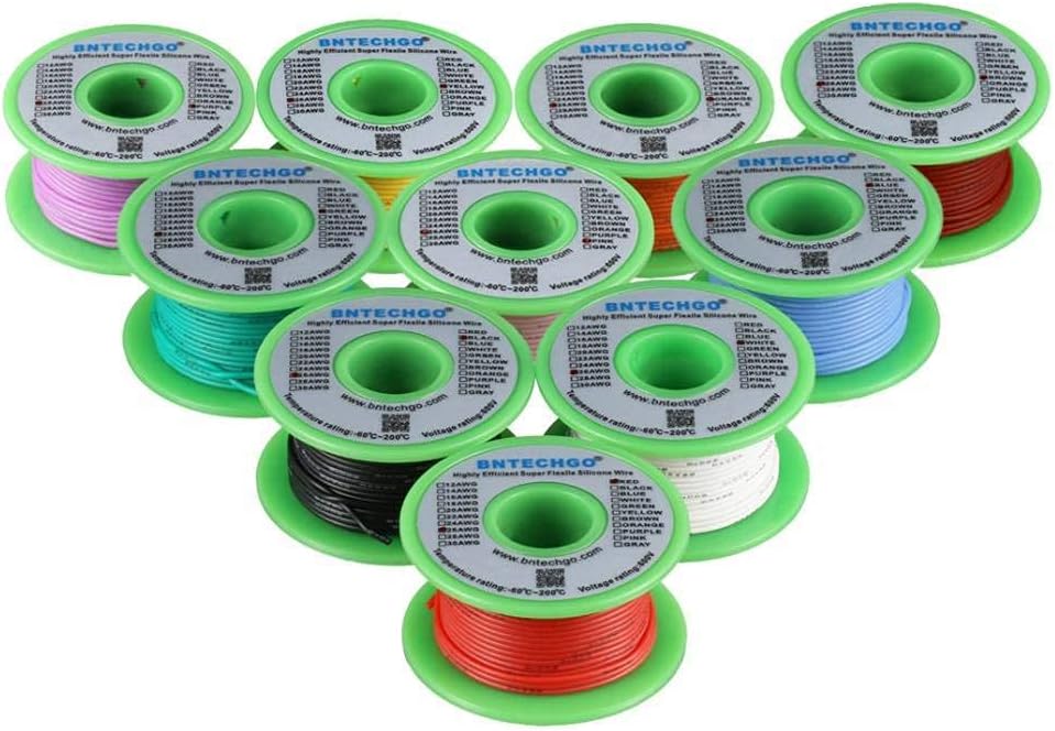 16 Gauge Silicone Wire Kit 10 Color 25 ft Flexible 16 AWG Stranded Tinned Copper Wire Pack of 2 D3154