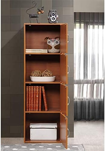 4 Shelf 4 Door Bookcase in Cherry P4990