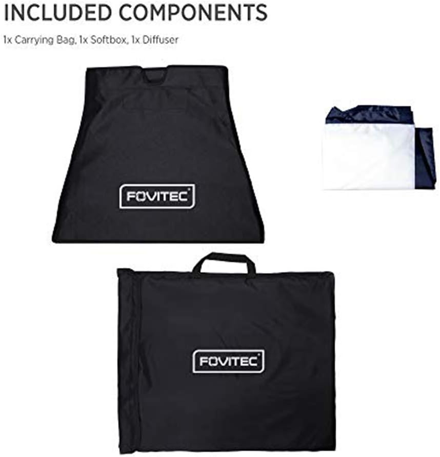 19" Square Softbox with Removable Front Diffuser and Carrying Case, Pack of 2 W438962
