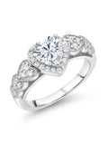 925 Sterling Silver White Moissanite Engagement Ring F99665