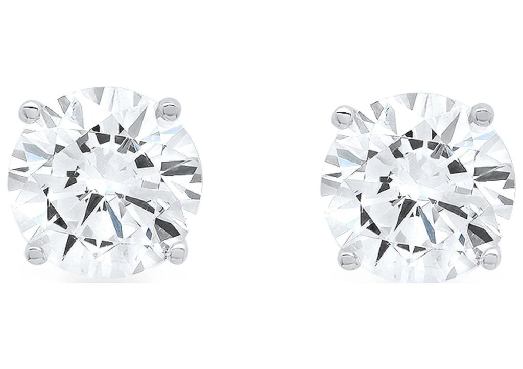 18K White Gold Diamond Stud Earrings W282607