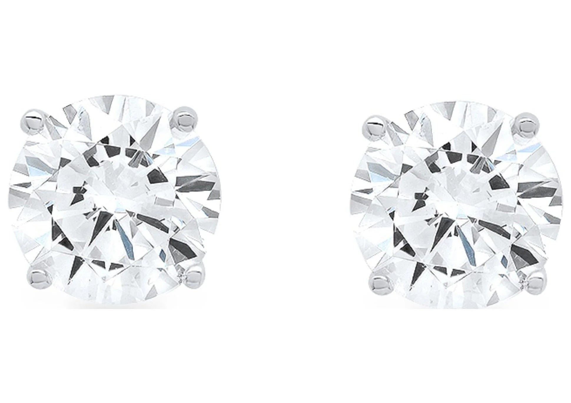 18K White Gold Diamond Stud Earrings W282607