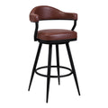 Camel Vintage Brown Faux Leather Swivel Barstool Armchair X184