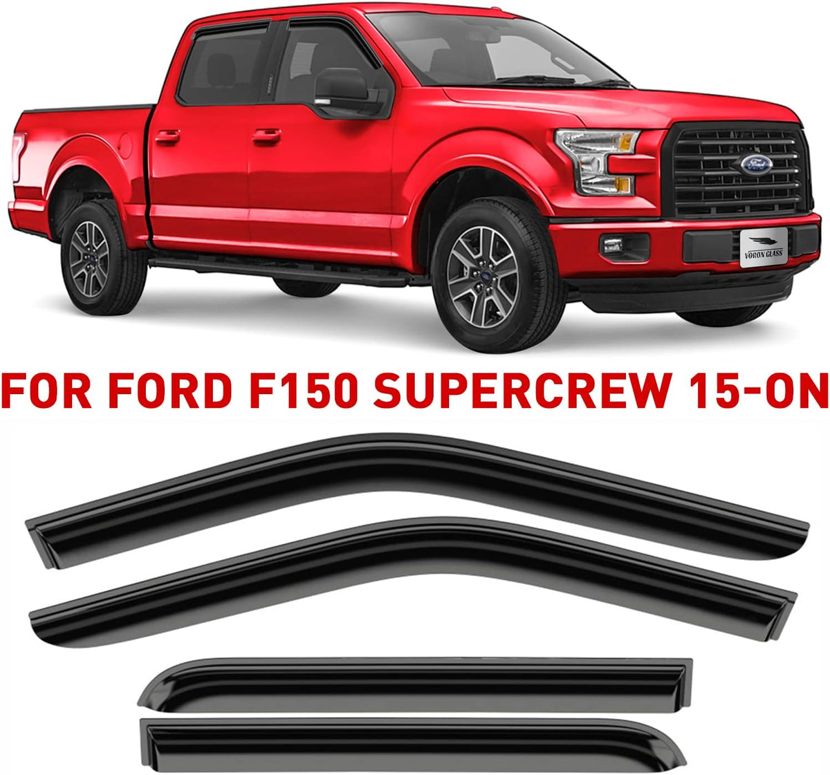 4 Pieces In-Channel Window Deflectors for Trucks V3791