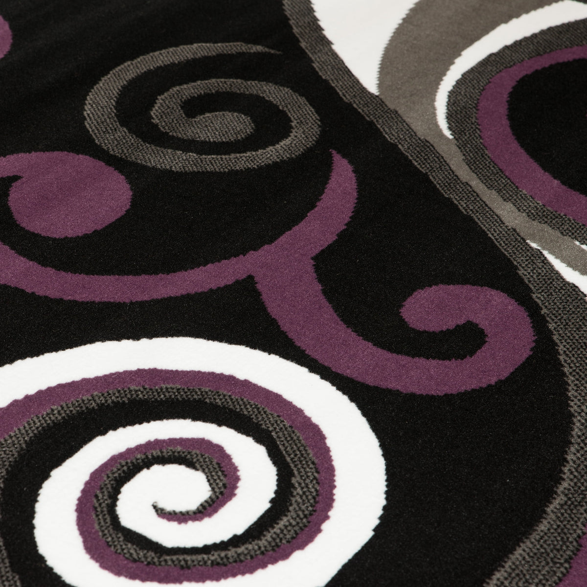 Geometric Pattern Black Area Rug R226065