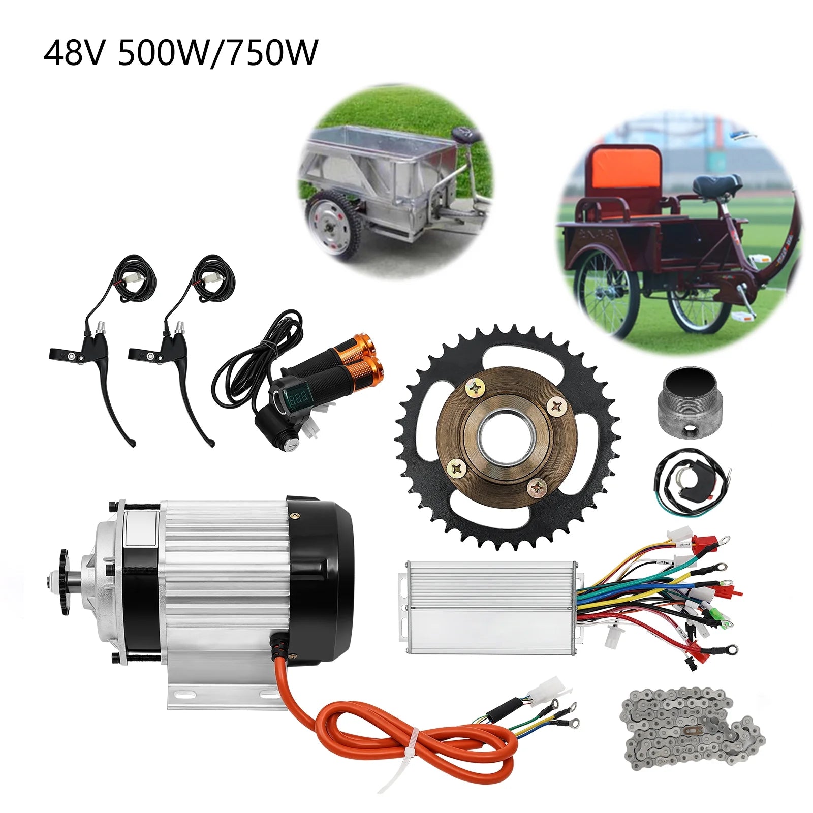 48V Electric Brushless Geared Motor Kit for Bicycle Conversion Kit E35134
