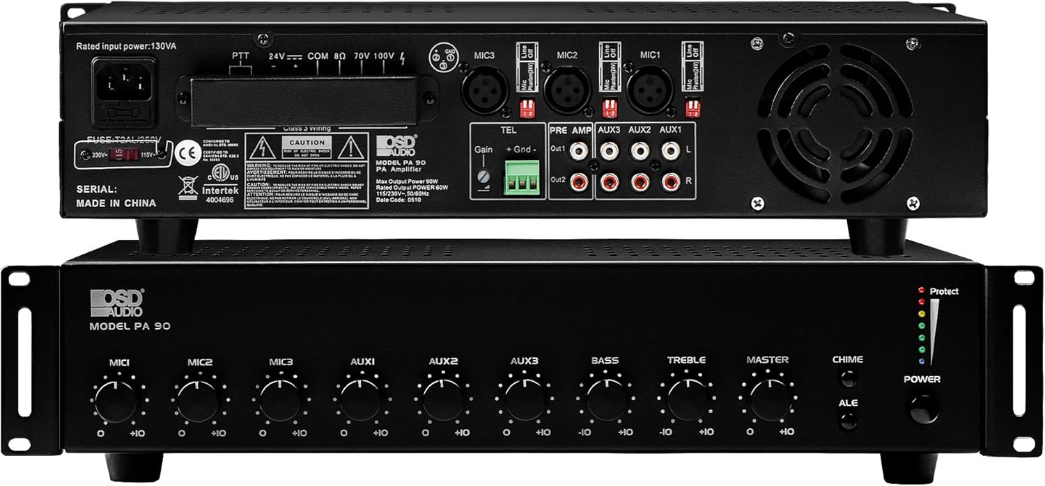 70V Commercial Multi Channel Amplifier, 6 Zones, 60W per Channel M7856