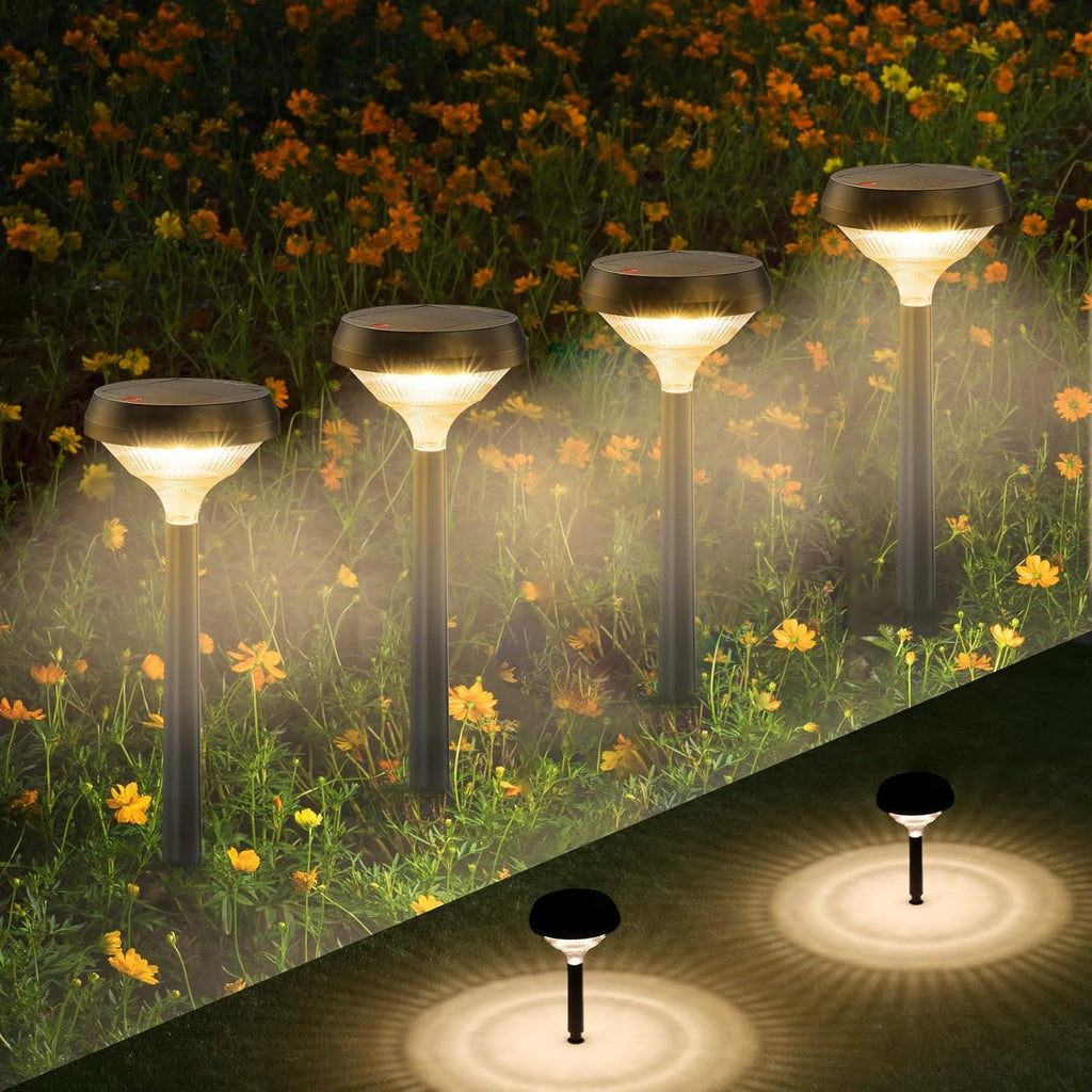 8 Pack Warm White LED Solar Pathway Lights M6499