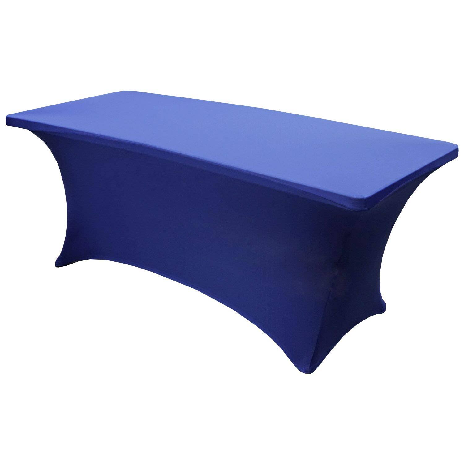 Royal Blue 6 Foot Center Folding Table with Fitted Cover J390626