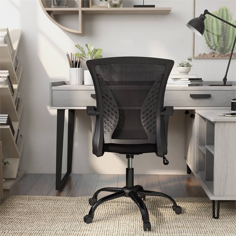 Adjustable Mesh and Metal Office Chair in Black V155