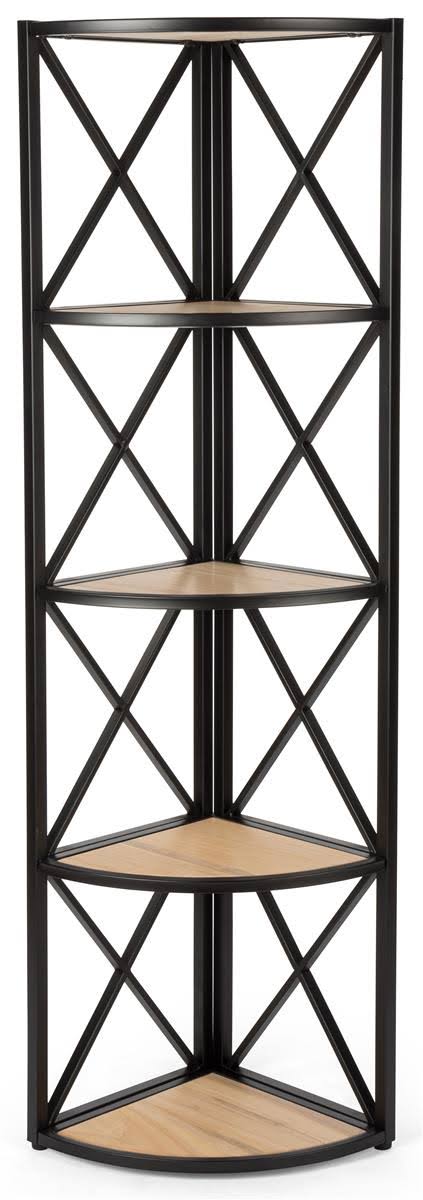 Corner Shelving Unit with 5 Solid Wood Tiers A7233