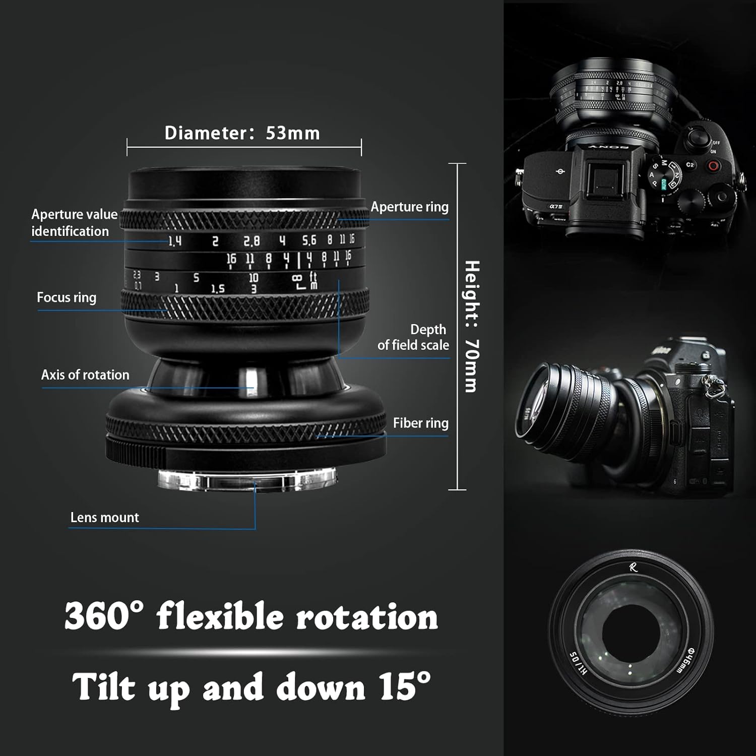 50mm F1.4 Full Frame Manual Tilt Lens for L-Mount Mirrorless Camera N842179
