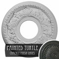 11 7/8 inchod x 3 5/8 inchid x 7/8 inchp Hand-Painted Ceiling Medallion D42105