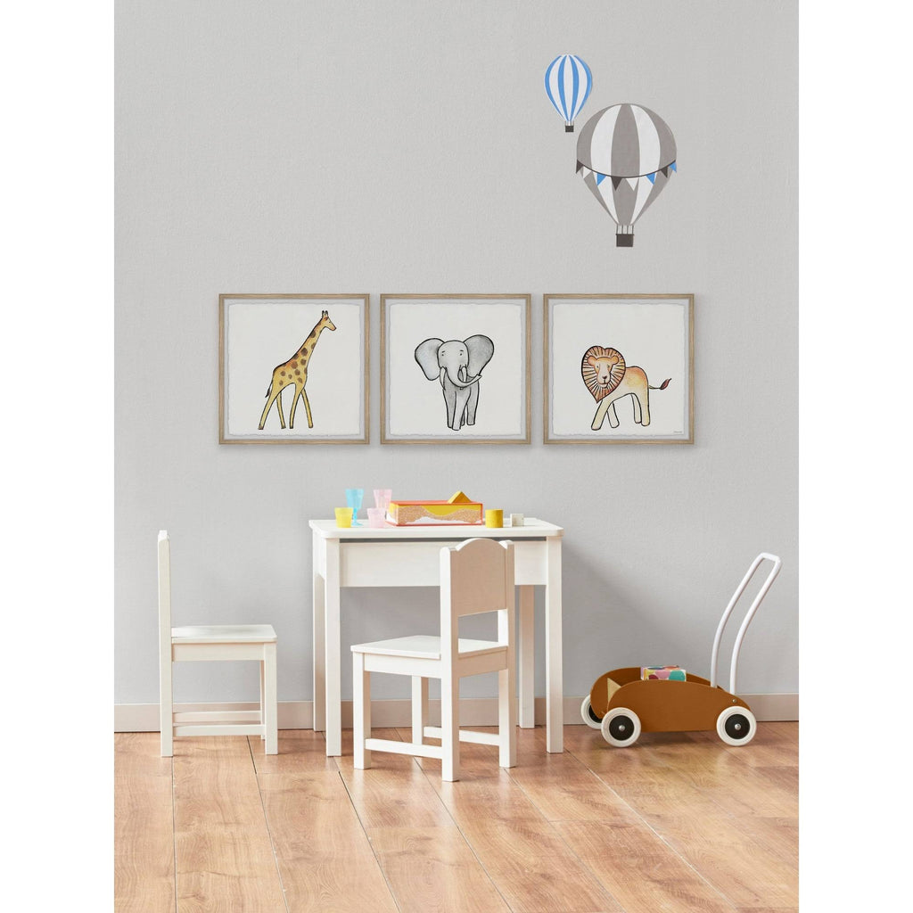 African Safari Animals Triptych, 12 inch x 36 inch D513