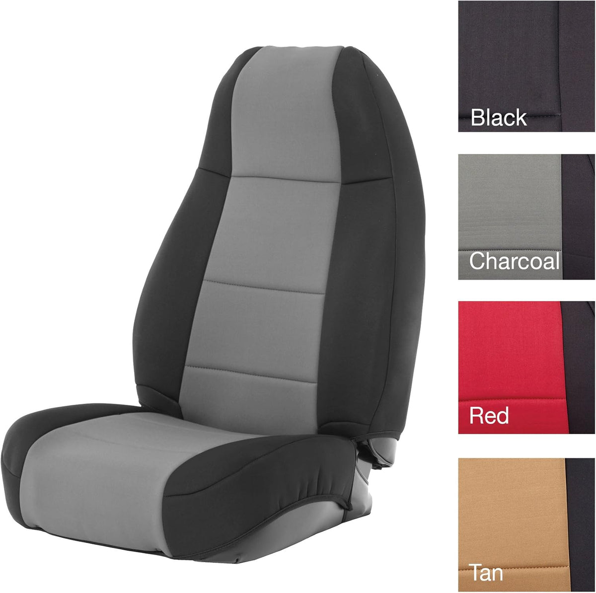 Black/Charcoal Neoprene Seat Cover Set C199
