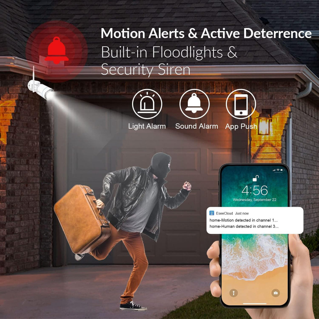 3MP Pan Tilt Wireless Security Camera Outdoor with Color Night Vision B8617