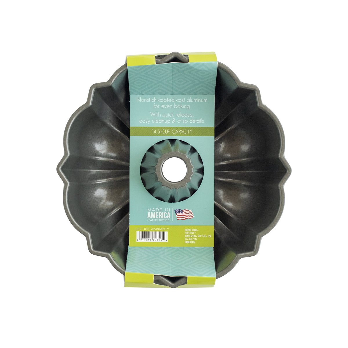 ProCast Aluminum Nonstick 12 Cup Bundt Pan, Graphite Silver, 10.5" x 10.5" x 3.8" L2031