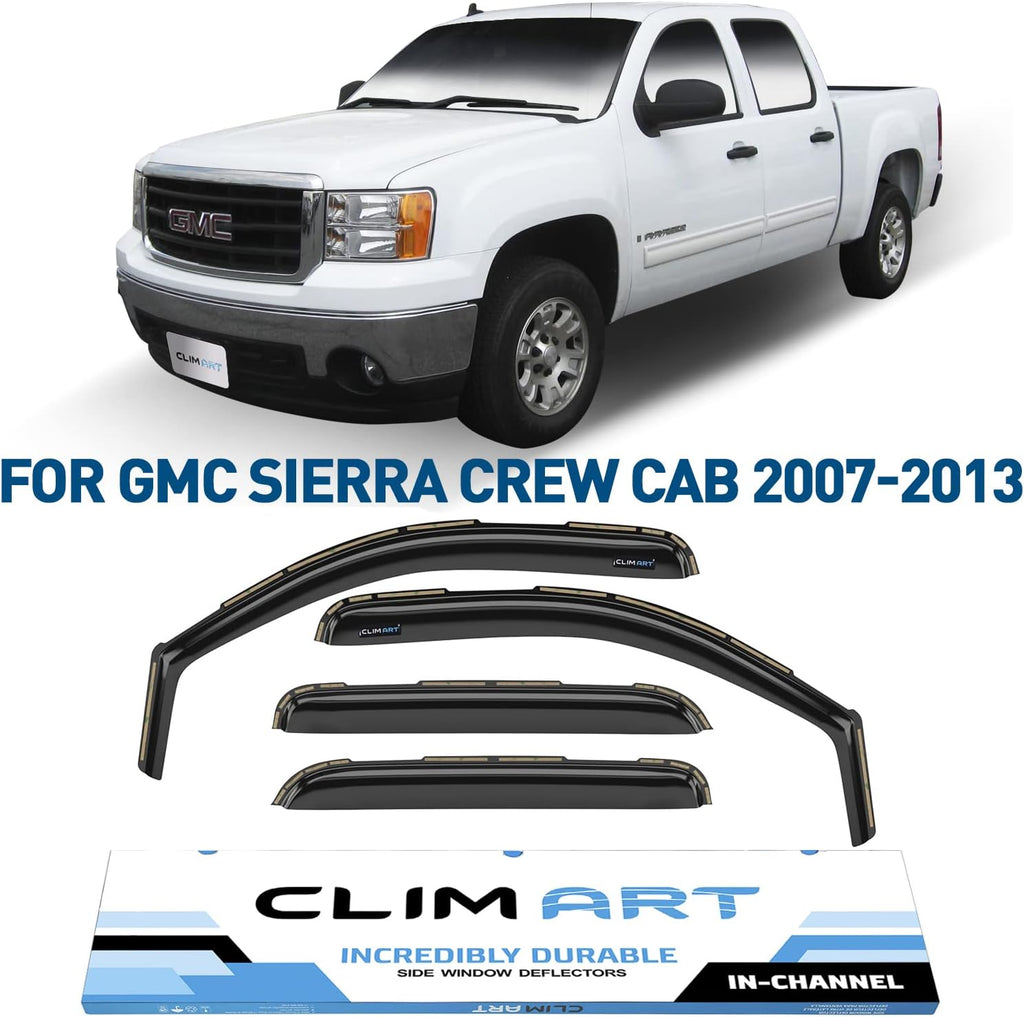 4pcs Tape-on Window Deflectors for GMC Sierra 1500 Crew Cab Y546876