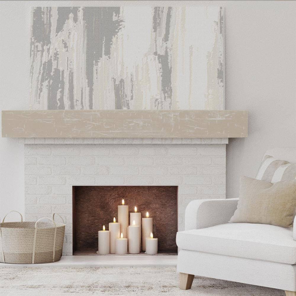 White Washed Faux Wood Fireplace Mantel H710