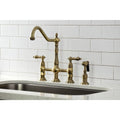 Antique Brass Kitchen Faucet with Brass Sprayer S1561