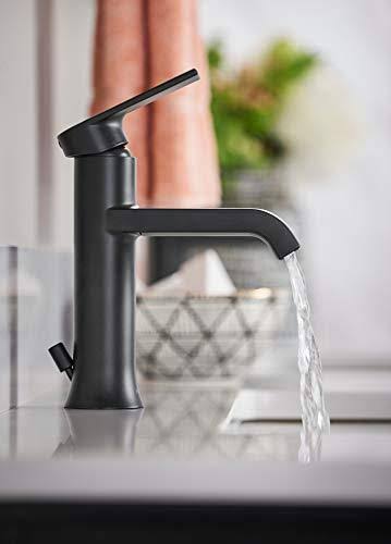 Matte Black Single Handle Bathroom Faucet with Drain H222412