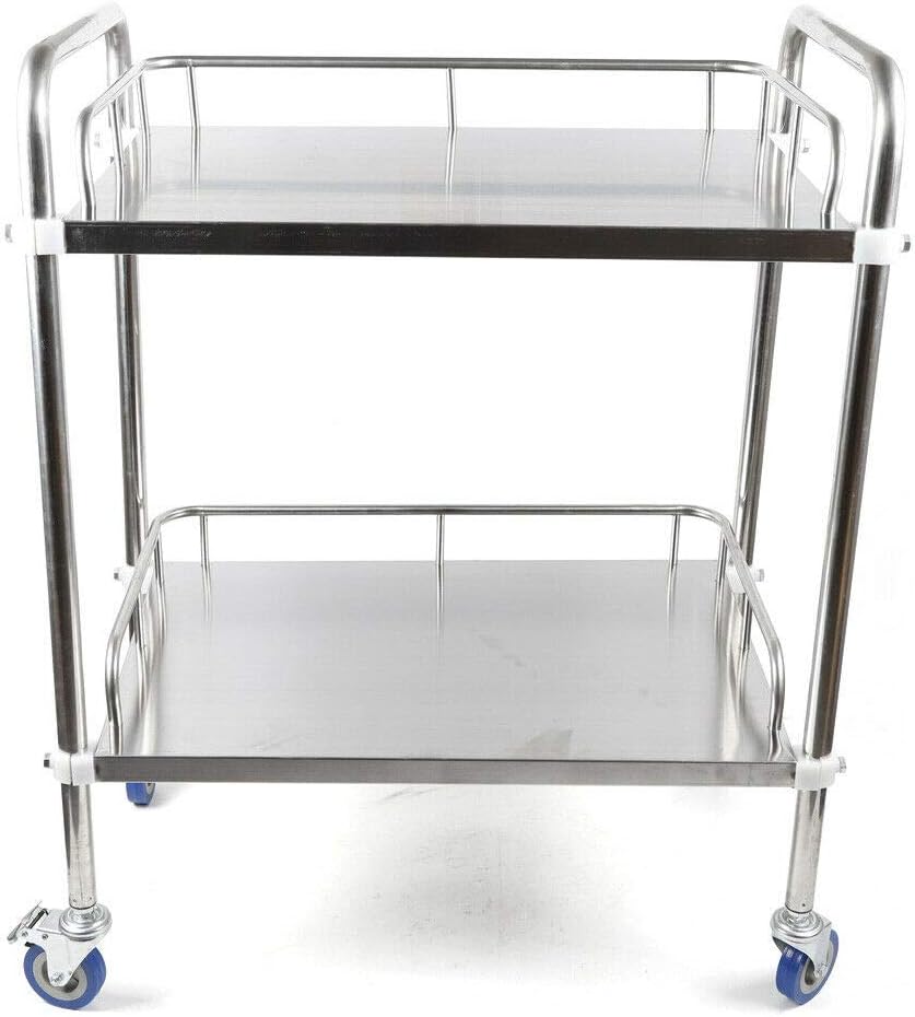 Stainless Steel Utility Service Cart with Silent Omnidirectional Wheel X83537