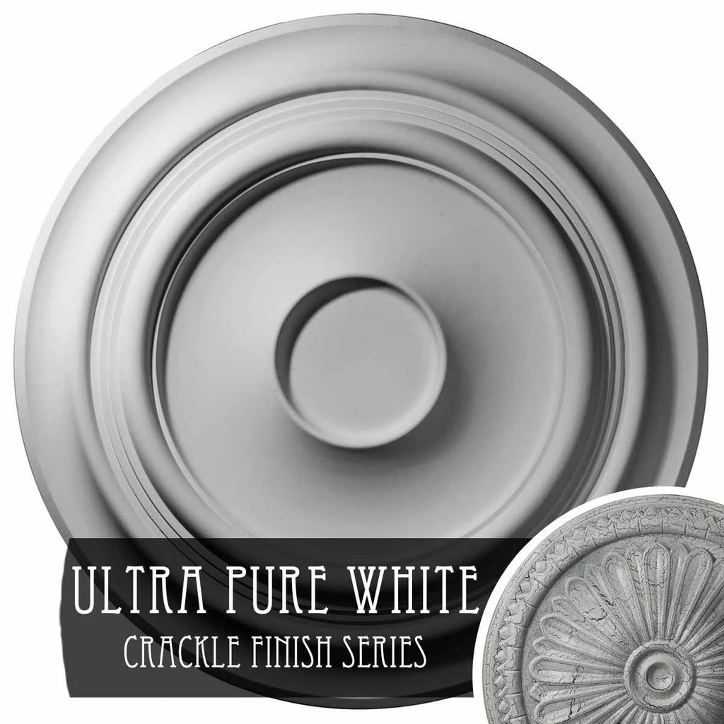 Ultra Pure White Crackle Ceiling Medallion N44895