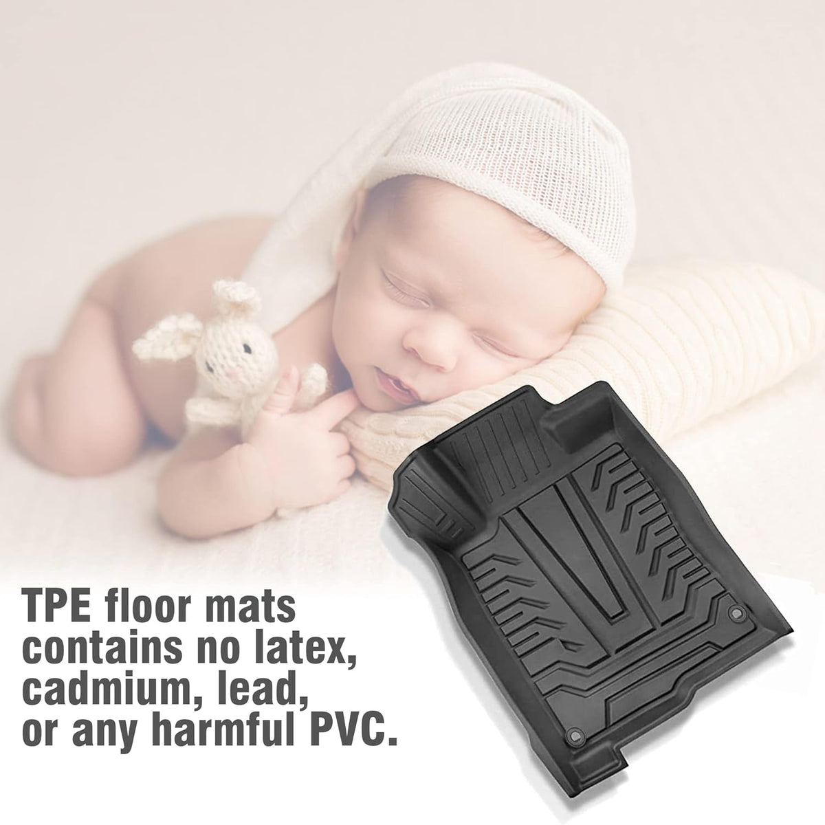 TPE Black All Weather Car Floor Mats for Honda Civic D684