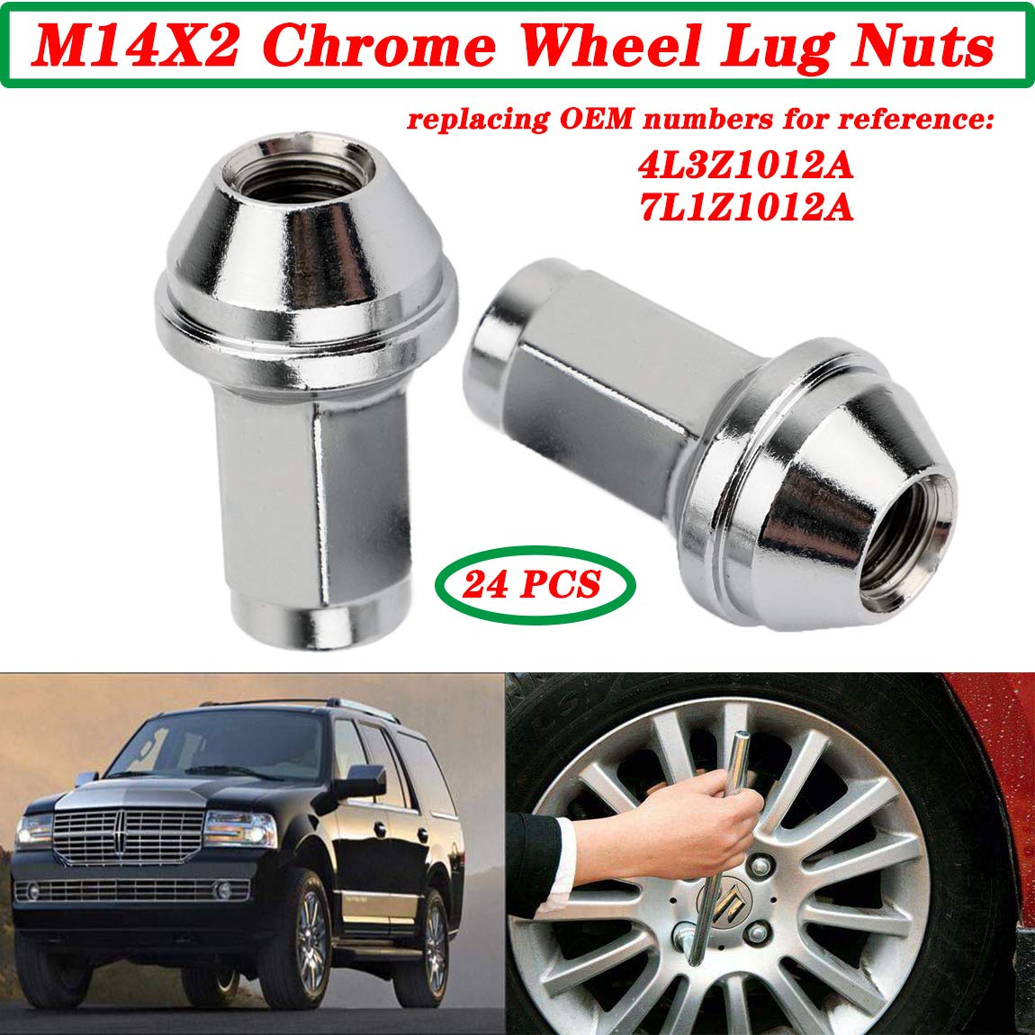 Chrome Wheel Lug Nuts 24 Pcs C873832